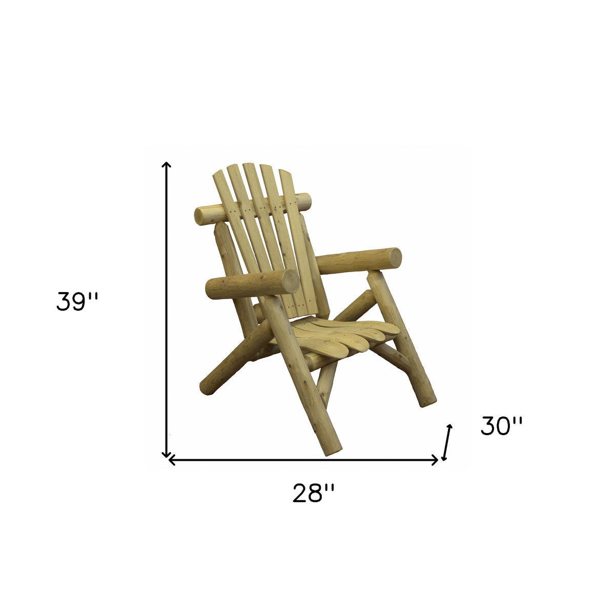 28" X 30" X 39" Natural Wood Lounge Chair - 370285
