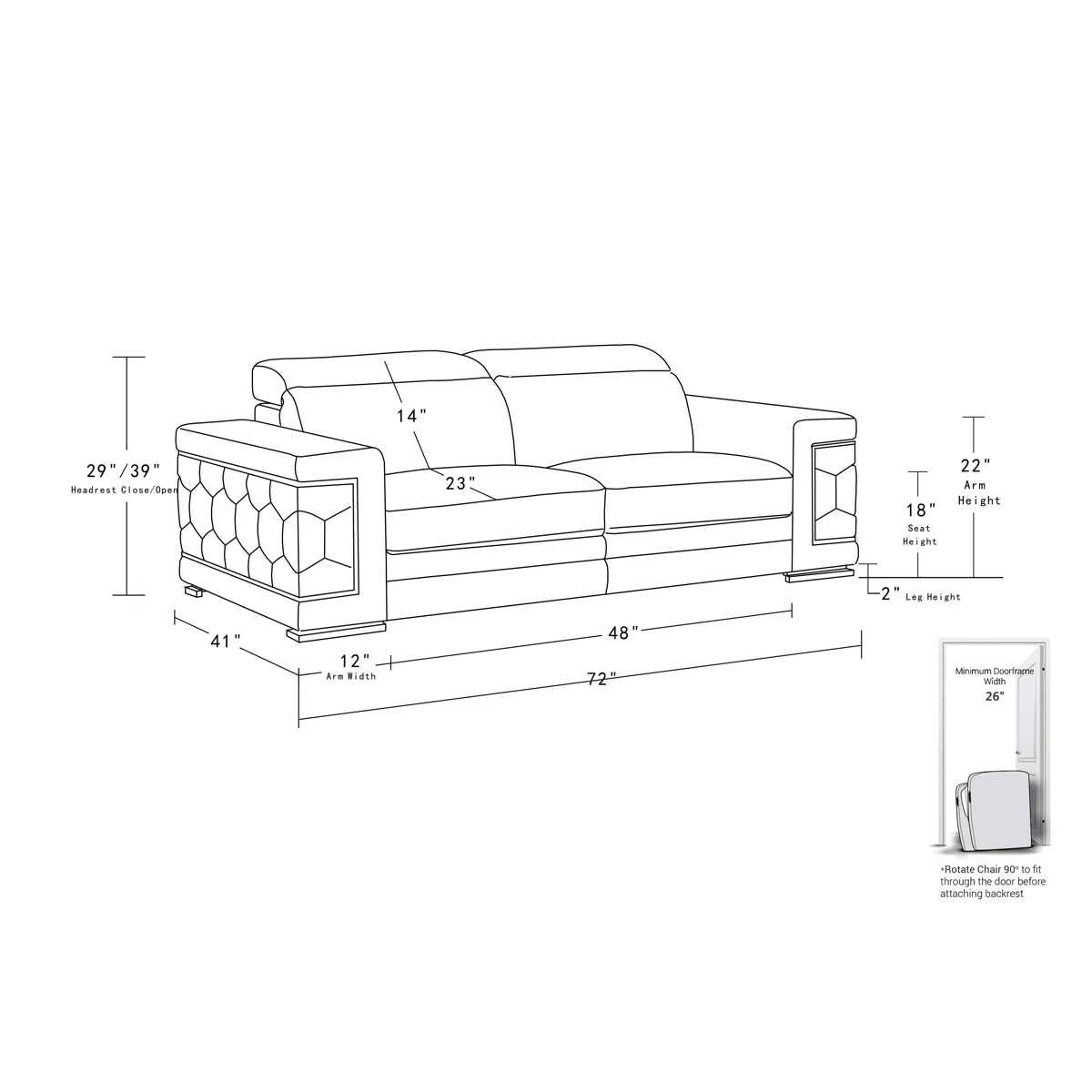 Serena Leather Living Room Set