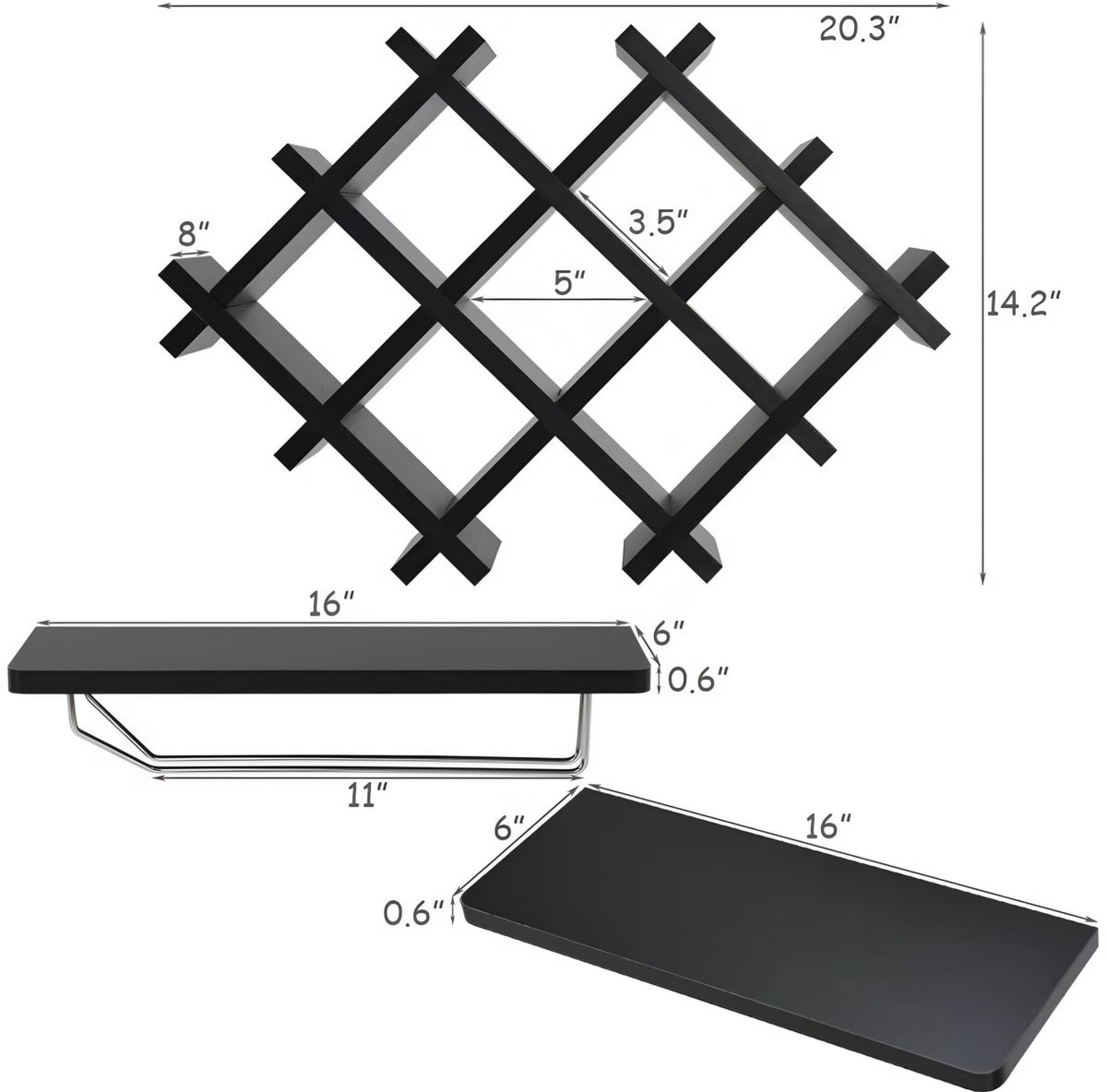 Wall-Mounted Shelf Rack