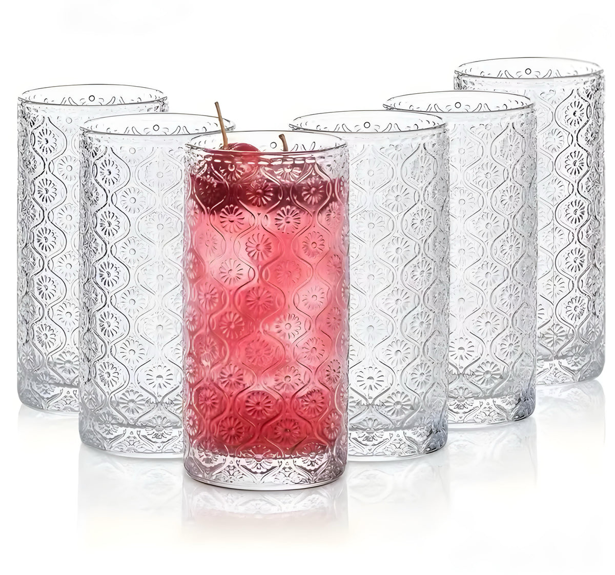 Ribbed Highball Glass Set — 6 Pieces