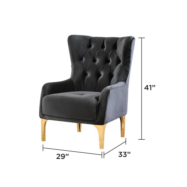 Lippa Black Three-Piece Sofa Set — supplier chair dimension diagram.