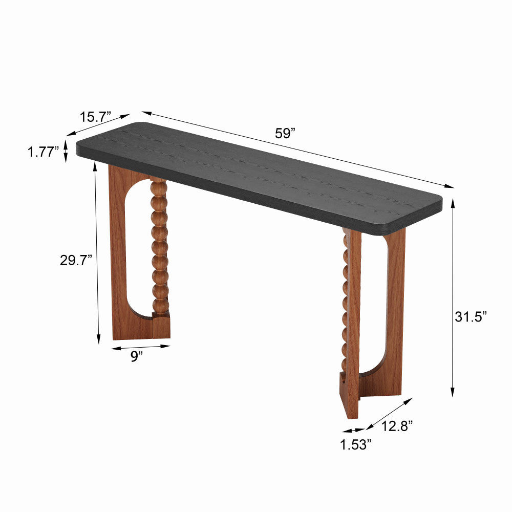 Dimension diagram showing the console at 59 inches wide, 15.7 inches deep and 31.5 inches high.