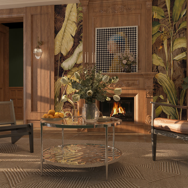 31.5 'Stainless Steel Coffee Table 2-Tier Side Table