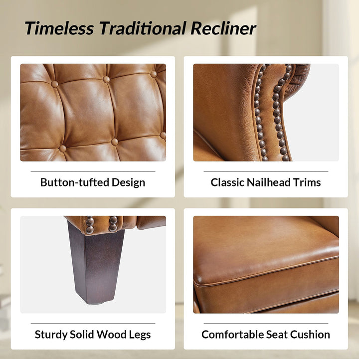 Hulala Leather Power Recliner with USB-C — gallery view 4 of 17