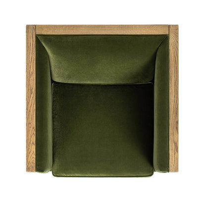 Georgia Olive Green Cane-Frame Armchair — gallery view 2 of 8