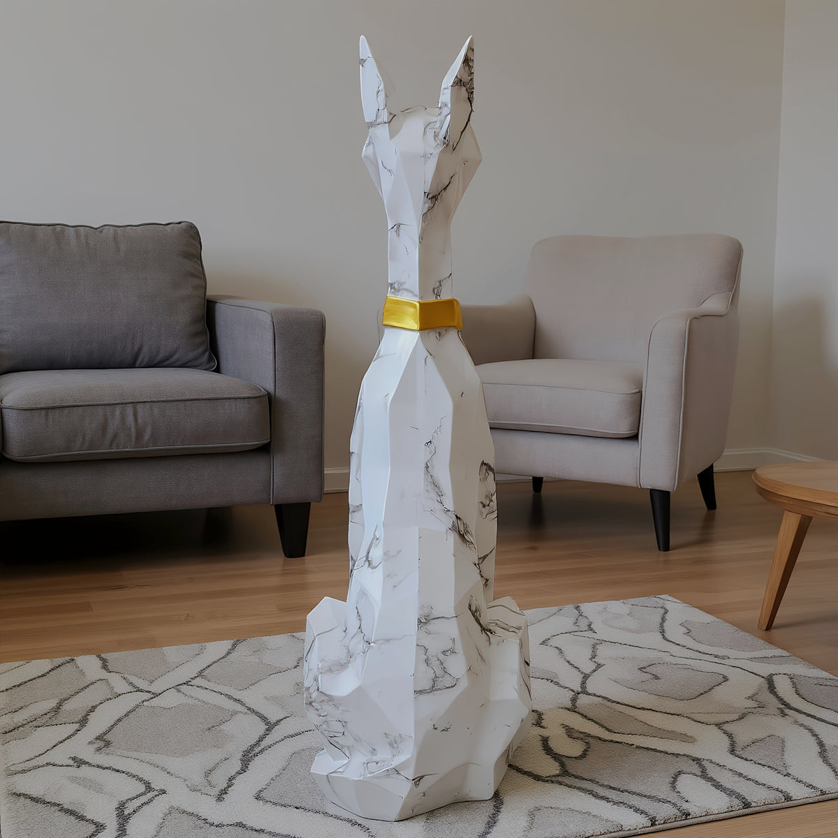 Rear white dog table
