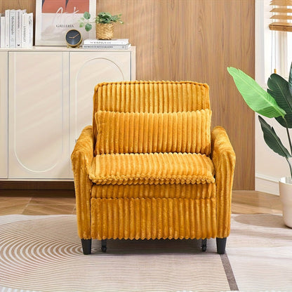 Corduroy convertible sleeper chair in yellow — featured view