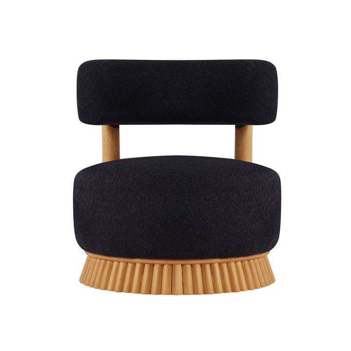 Black Upholstered Swivel Chairs, Set of Two — gallery view 8 of 11