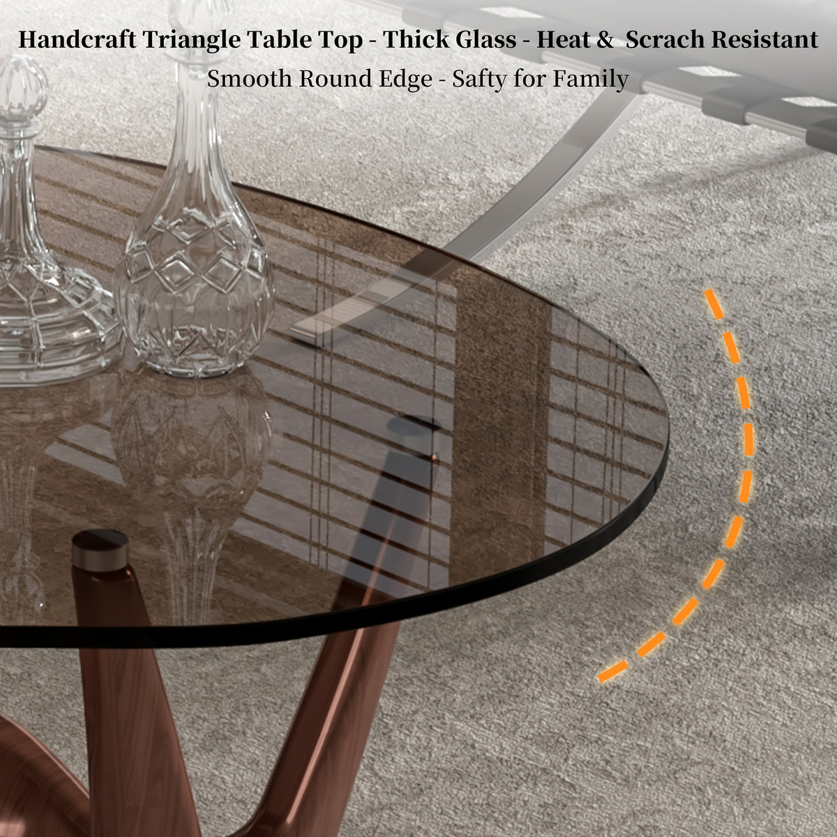 Sculptural Glass-Top Coffee Table