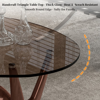 Sculptural Glass-Top Coffee Table