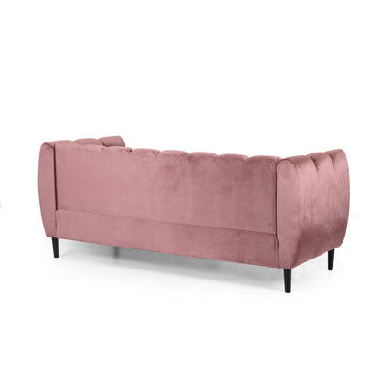 Miranda Velvet 3-Seater Sofa — rear three-quarter product view.