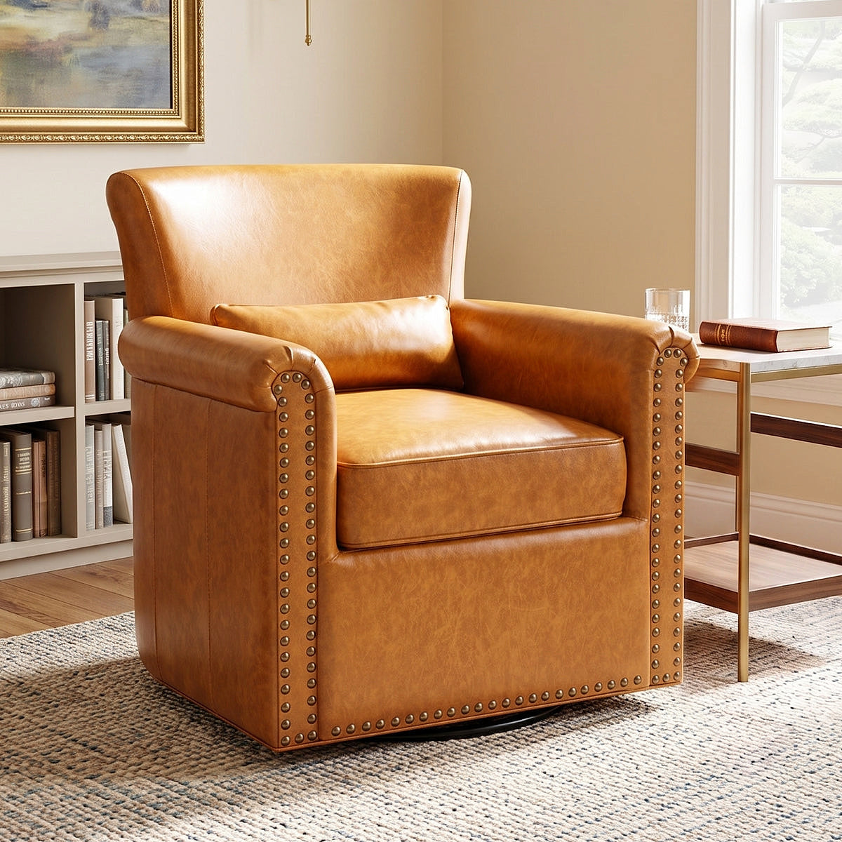 Roland Leather Swivel Club Chair — featured product photograph
