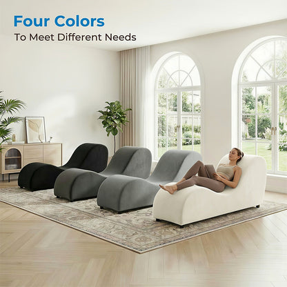 Curved yoga chaise lounge — upholstery color examples