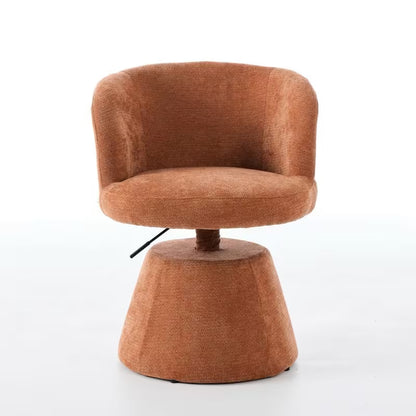 Front view of the terracotta chair on a white background