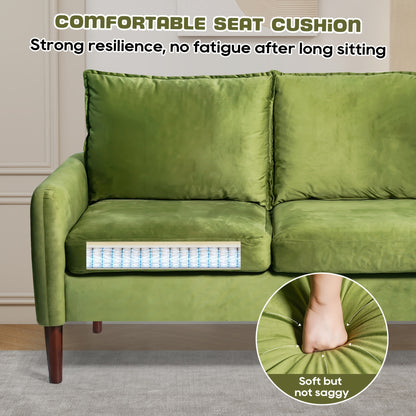 Bilhilury Velvet Loveseat — seat cushion construction panel.