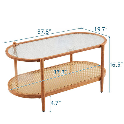 Oval rippled-glass table dimensions