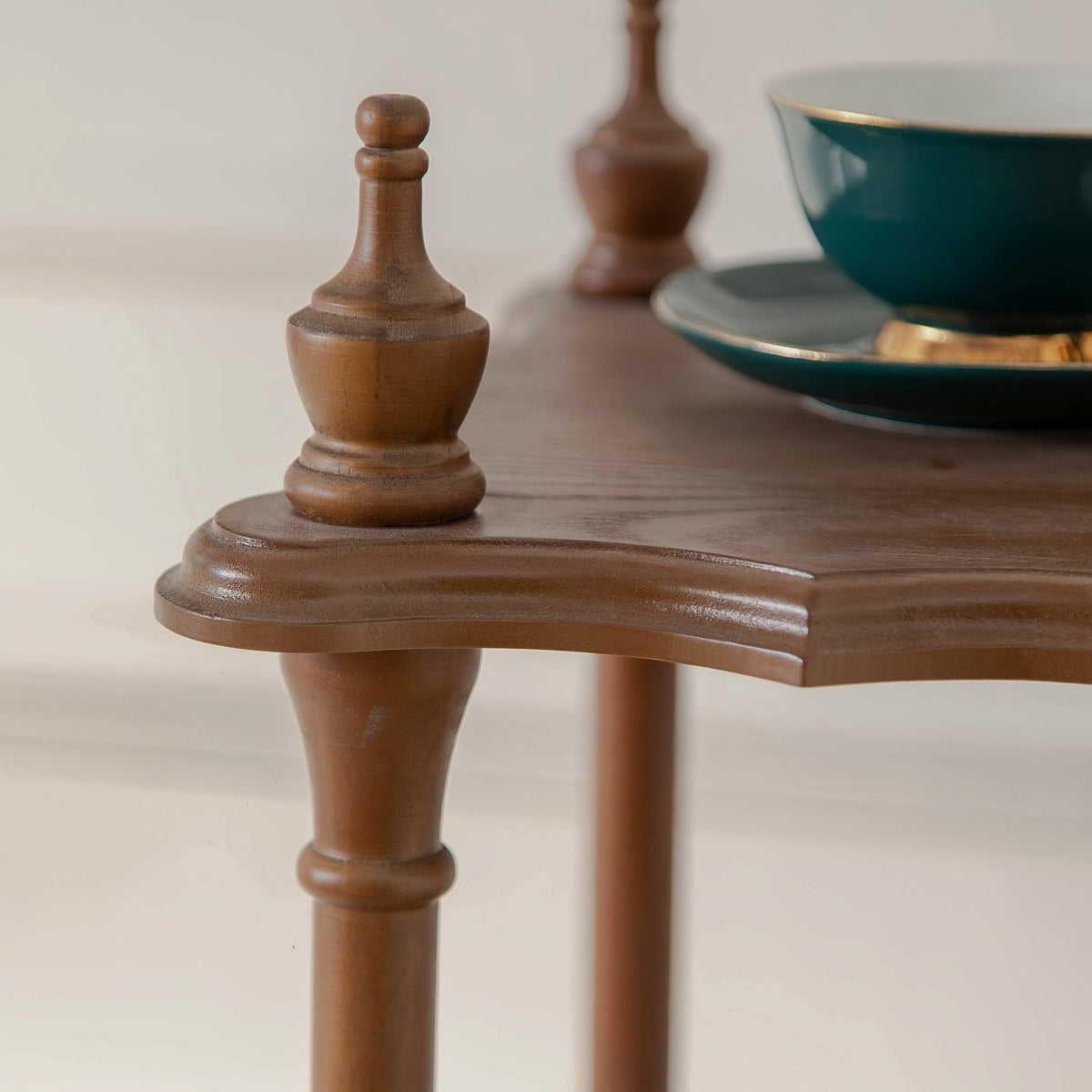 Four-Tier Display Shelf with Turned Posts
