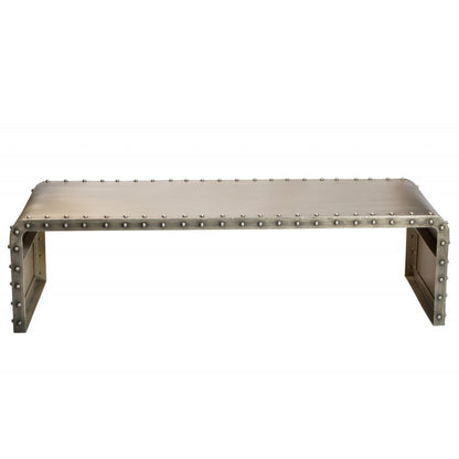 60" Gray Aluminum and Metal Frame Coffee Table