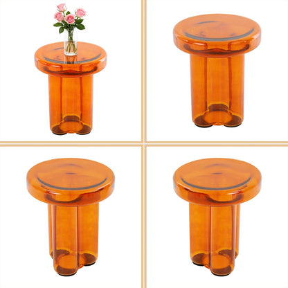 Small Yellow Coffee Table, COMPACT Round Side Table for Living Room Bedroom, Modern Accent Tea Table with Bright End, Coffee Tables, Suitable for Most Sofas on The Market