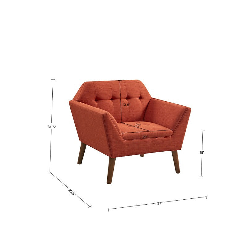 Emery Rust Upholstered Lounge Chair — gallery view 8 of 9