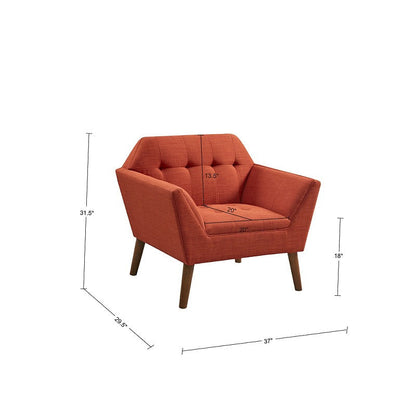 Emery Rust Upholstered Lounge Chair — gallery view 8 of 9