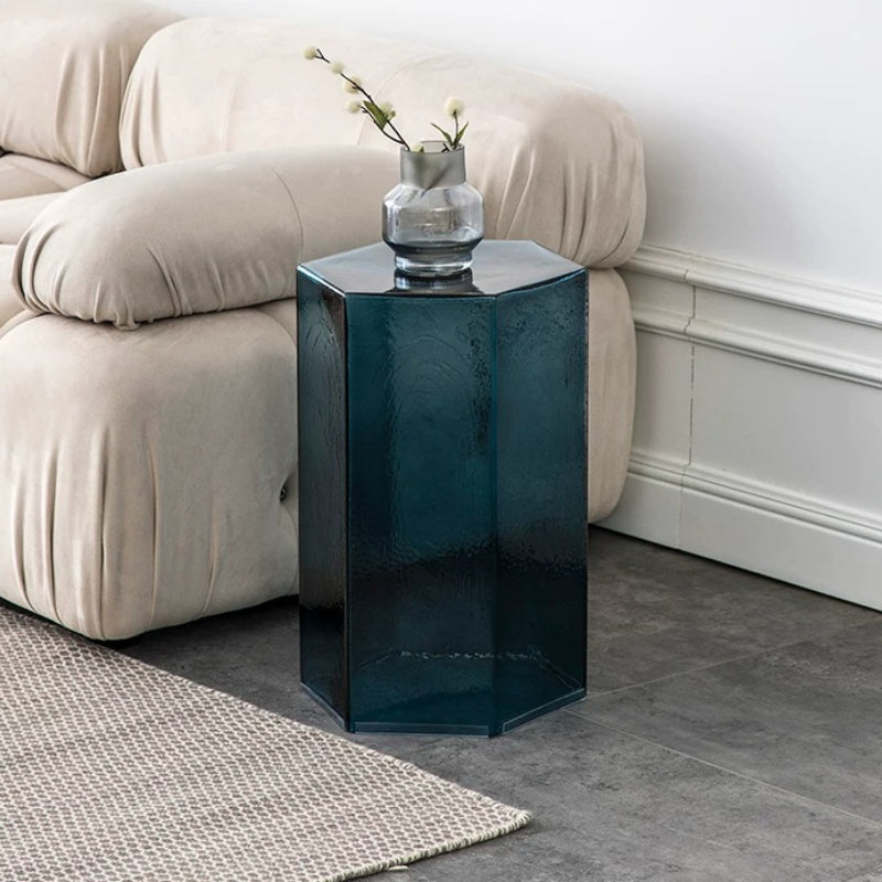 Nordic Style Glass Coffee Table, Living Room Corner Table, Easy Modern Small Apartment Bedside Table Art Activity Desk