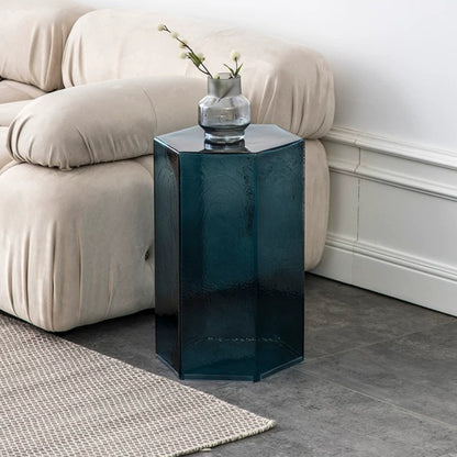 Nordic Style Glass Coffee Table, Living Room Corner Table, Easy Modern Small Apartment Bedside Table Art Activity Desk