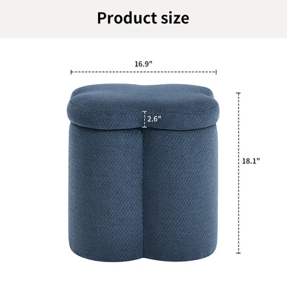 Flower-Petal Chenille Storage Ottoman