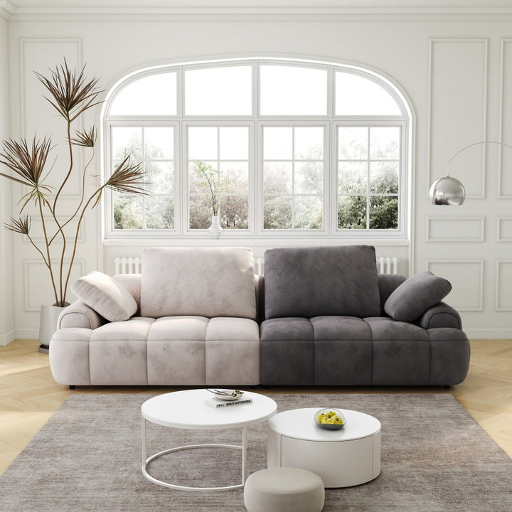 Remy Two-Tone Two-Seat Sofa — front view showing the two-tone upholstery