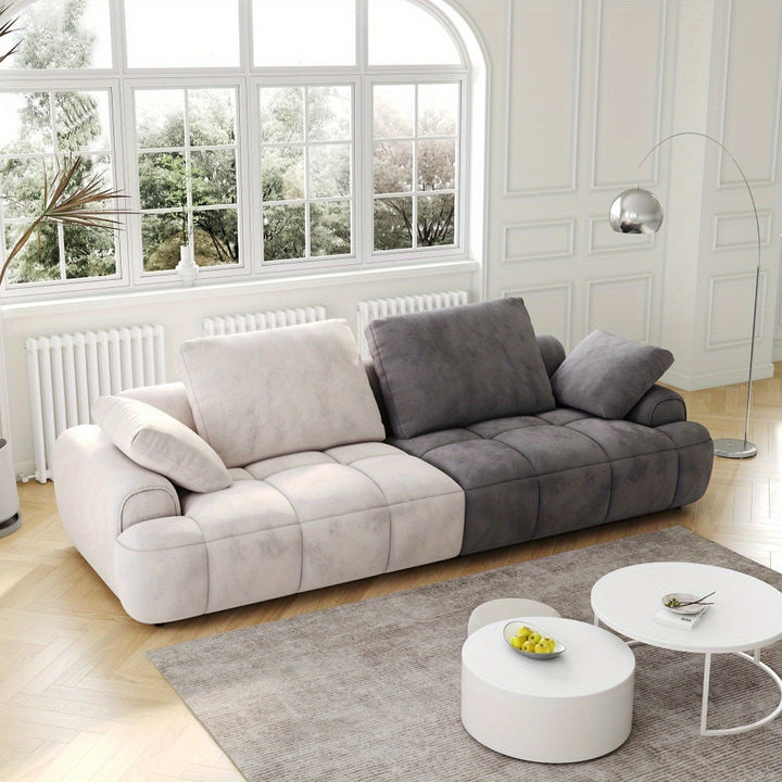 Remy Two-Tone Two-Seat Sofa — opposite angle showing padded arm bolsters