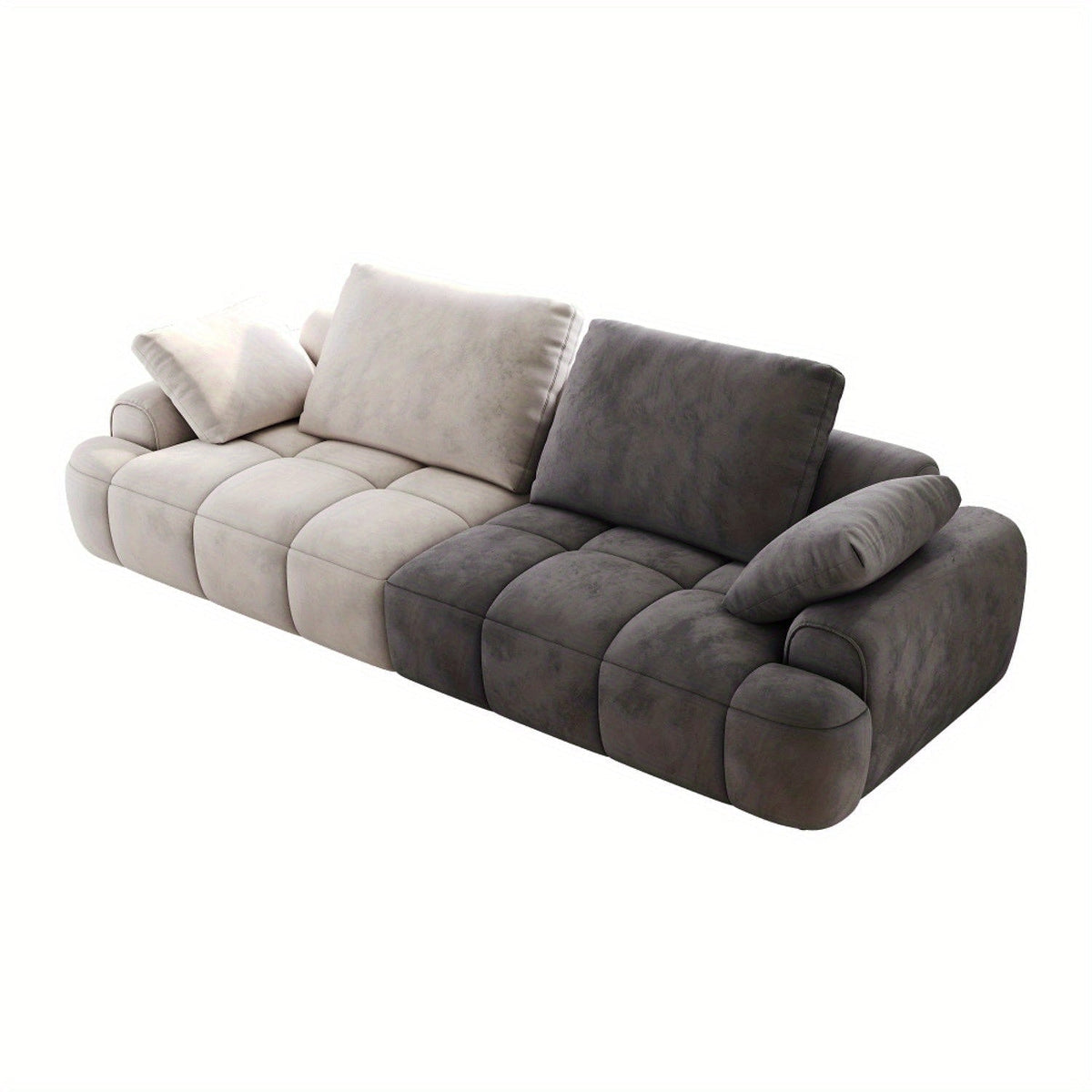 Remy Two-Tone Two-Seat Sofa — isolated view of quilted seating and broad back cushions