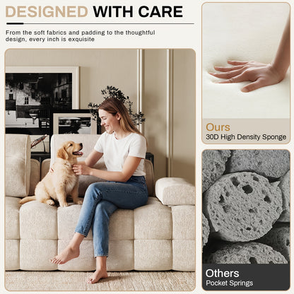 88-Inch Chenille Modular Cloud Loveseat — foam cushioning supplier feature panel