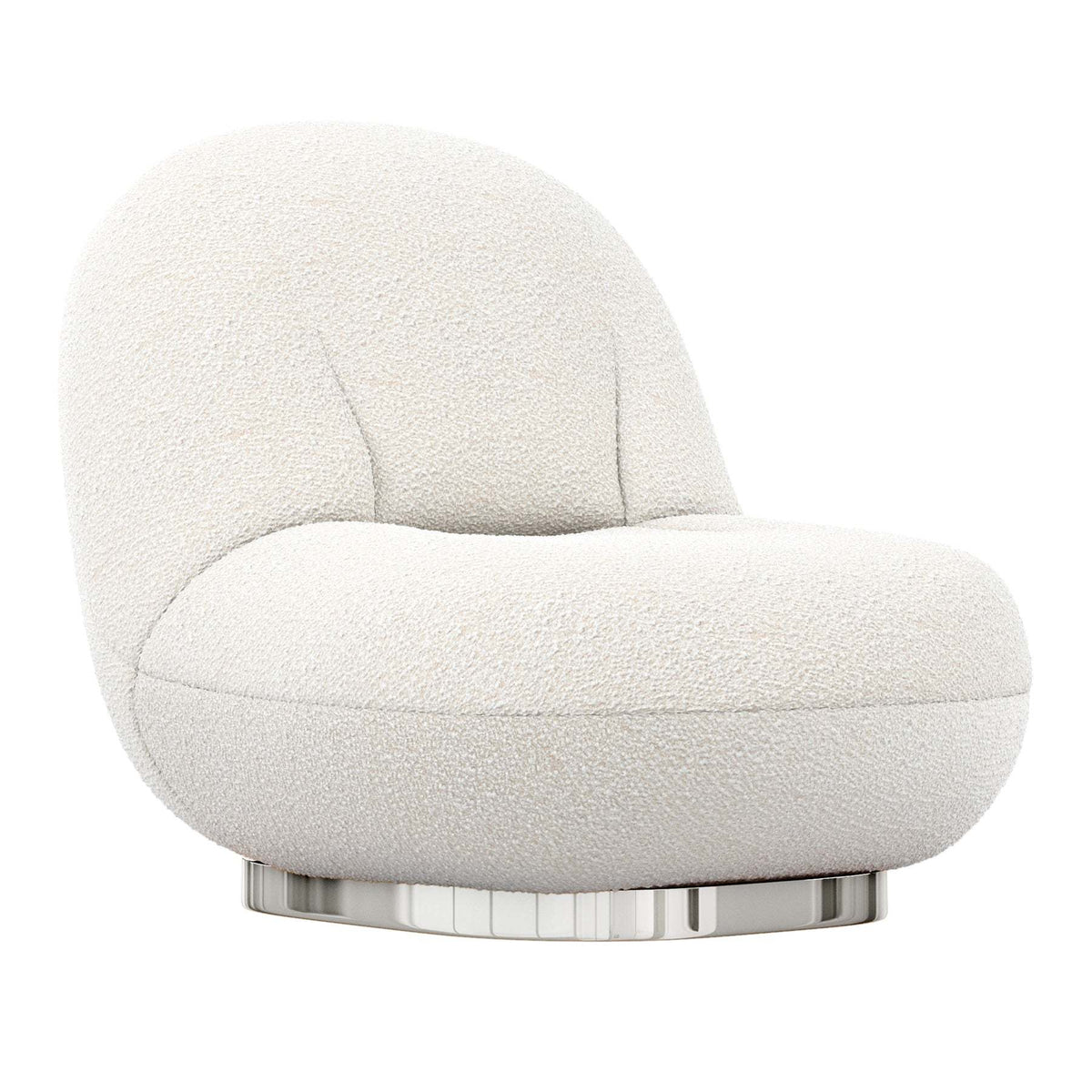 Three-quarter view of silver-base Breeze chair