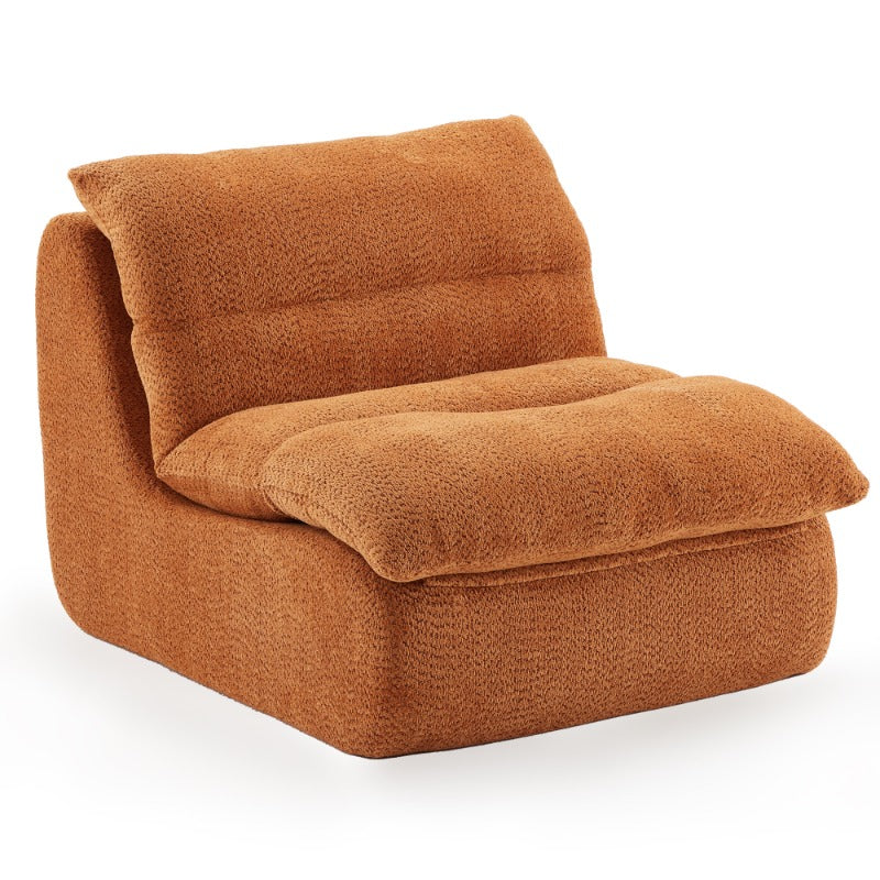 Burnt Orange Textured Armless Lounge Chair — burnt Orange isolated front three-quarter view