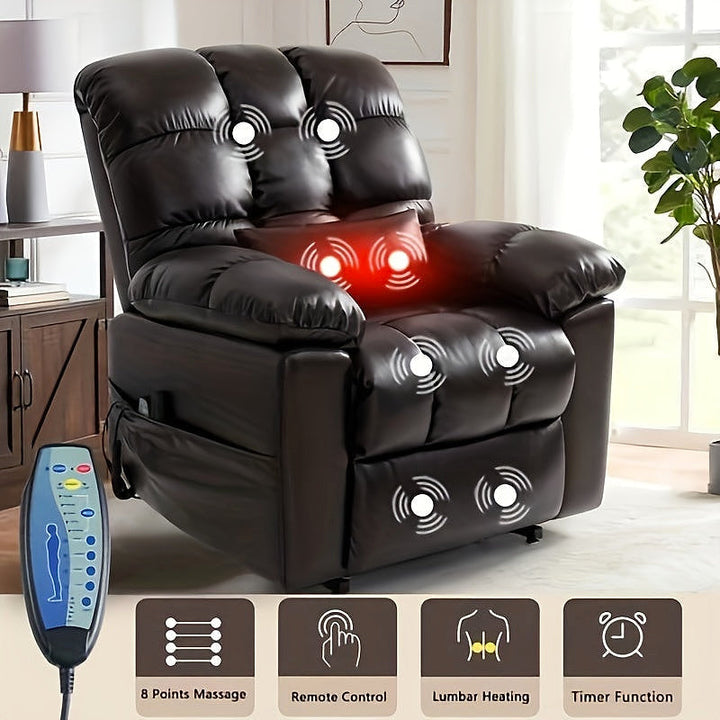 Restreal Brown Power Lift Recliner with Massage — gallery view 4 of 6