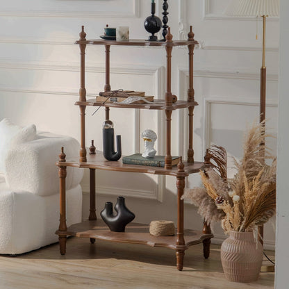 Four-Tier Display Shelf with Turned Posts