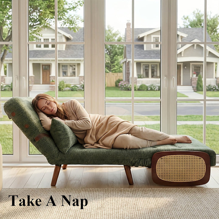 Green Chenille Convertible Sleeper Chair — gallery view 5 of 10