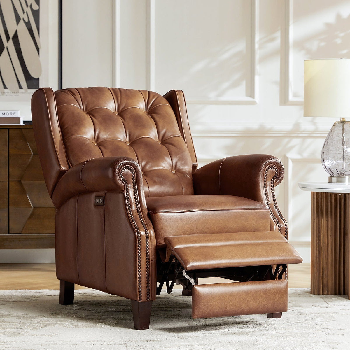 Hulala Leather Power Recliner with USB-C — gallery view 2 of 17
