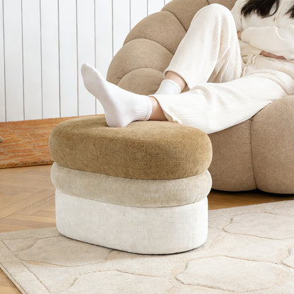 Ombre ottoman used as footrest