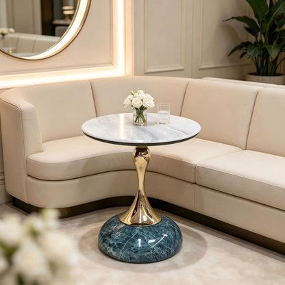 Light Luxury Slim-Waisted Rock Slab Small Coffee Table, Hotel Bedroom Movable Table, Painted Sofa Side Table, Villa And Homestay Corner Table