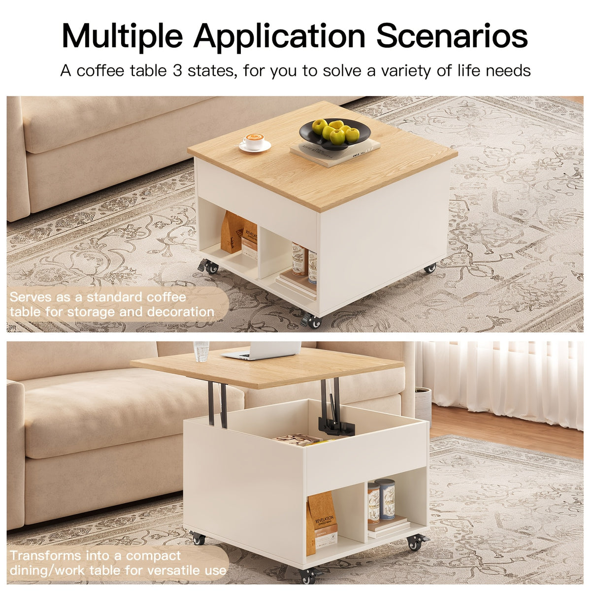 Supplier collage showing closed and raised table configurations