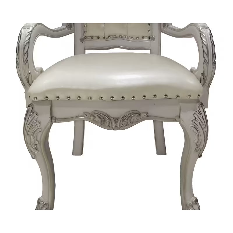Ivory Rococo Tufted Chairs, Set of Two — gallery view 3 of 7