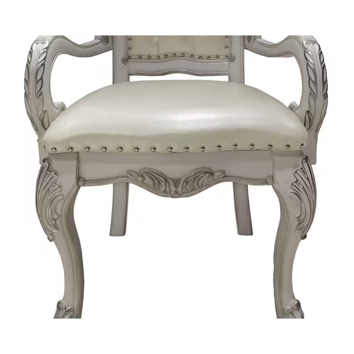 Ivory Rococo Tufted Chairs, Set of Two — gallery view 3 of 7