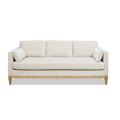Knox French Beige Velvet Sofa — front product view on white.