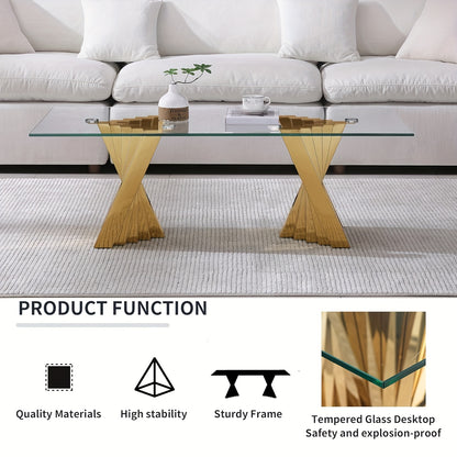 Glass-Top Tables with Twisted Stainless-Steel Bases