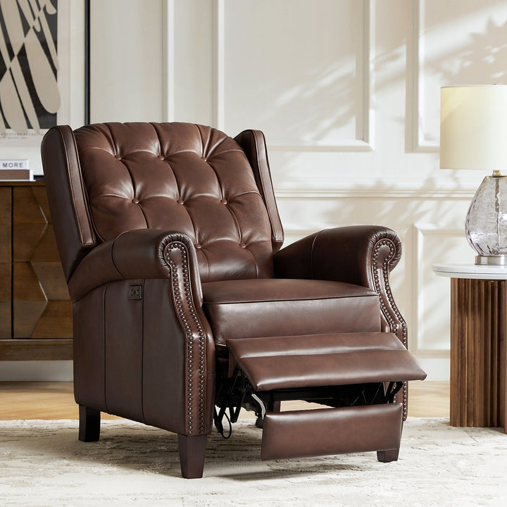 Hulala Leather Power Recliner with USB-C — gallery view 10 of 17