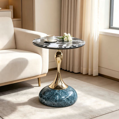 Light Luxury Slim-Waisted Rock Slab Small Coffee Table, Hotel Bedroom Movable Table, Painted Sofa Side Table, Villa And Homestay Corner Table