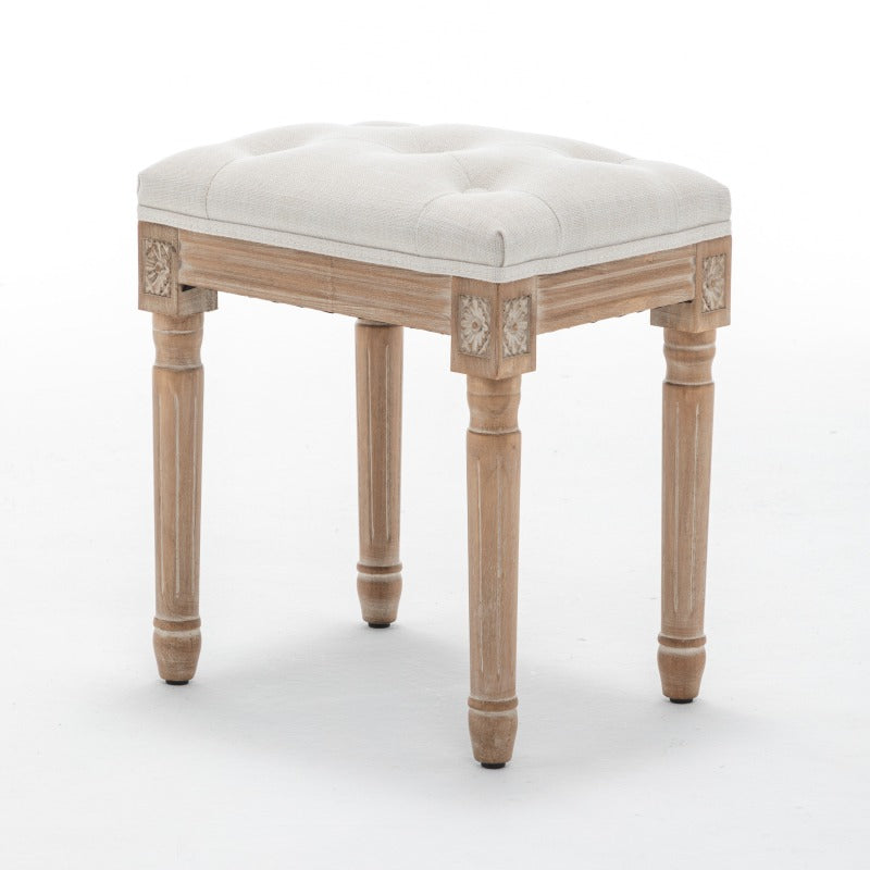 Front angle of the beige backless vanity stool
