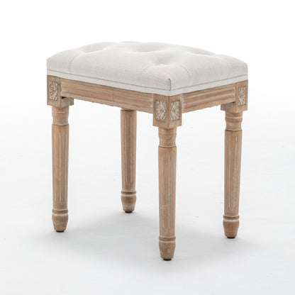 Front angle of the beige backless vanity stool