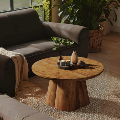 Brown table in side lighting